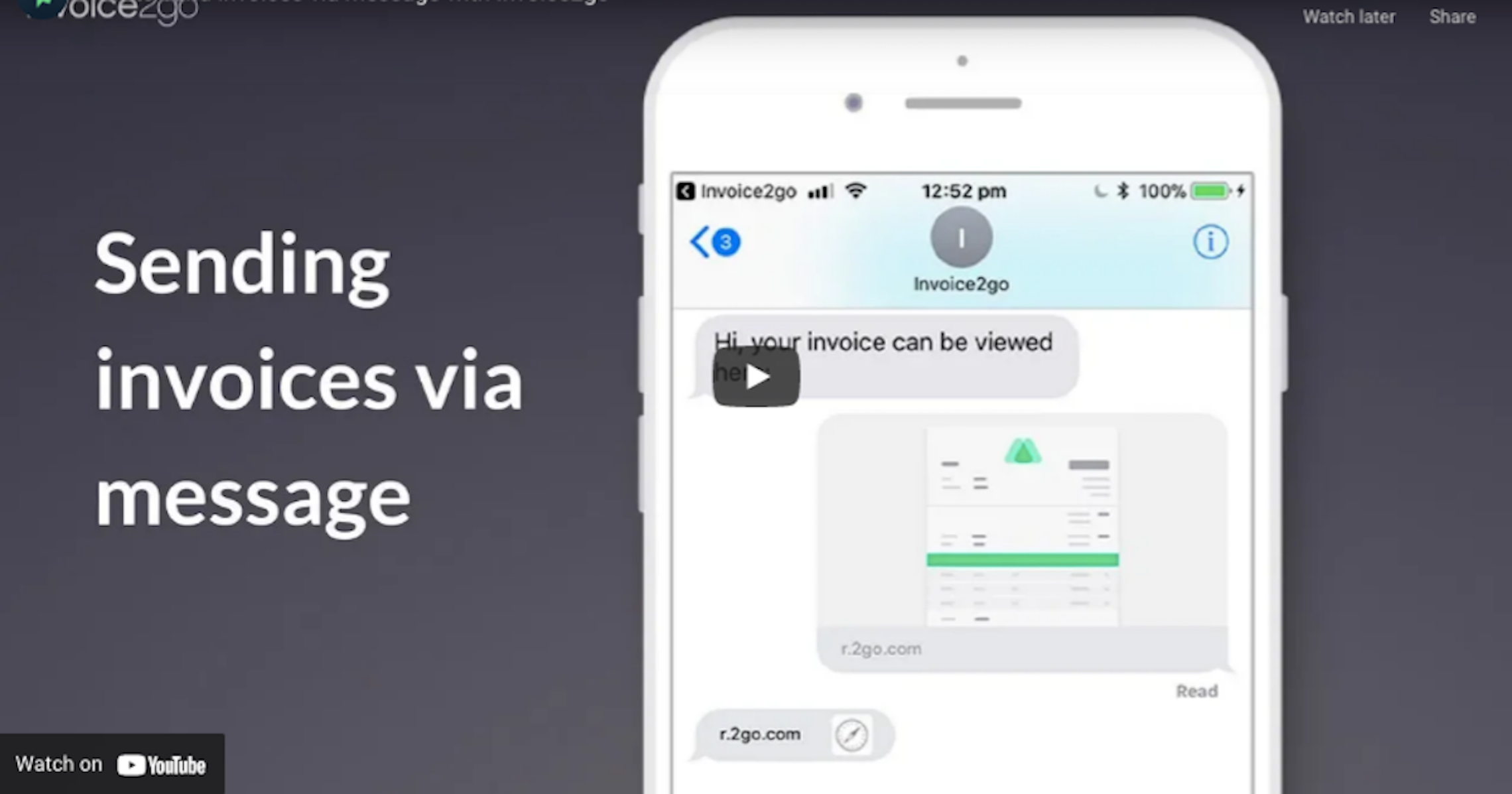 New: Sending invoices via message | Invoice2go