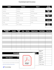 Customs Commercial Invoice Template Celebracoesinfantis