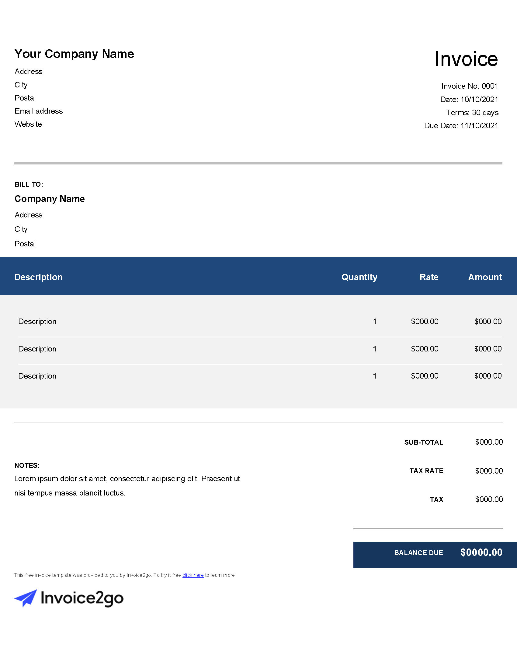 free consulting invoice template excel download