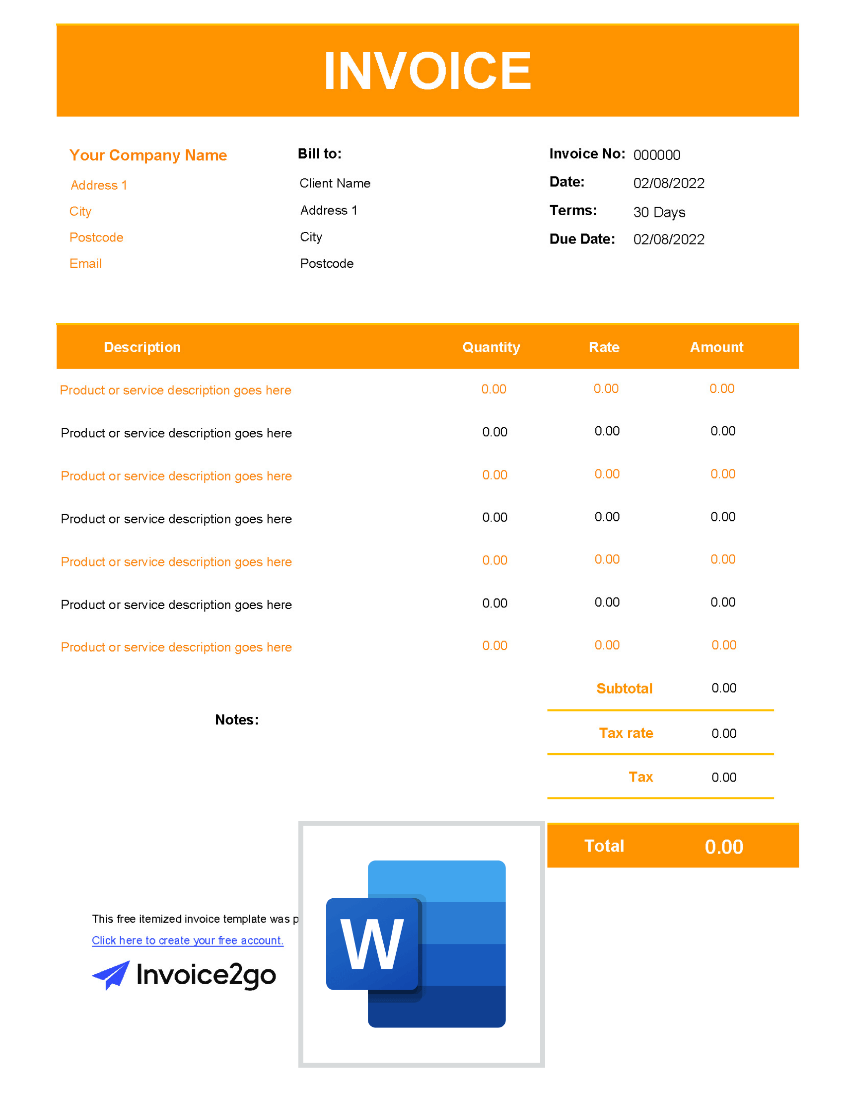 itemized-invoice-template