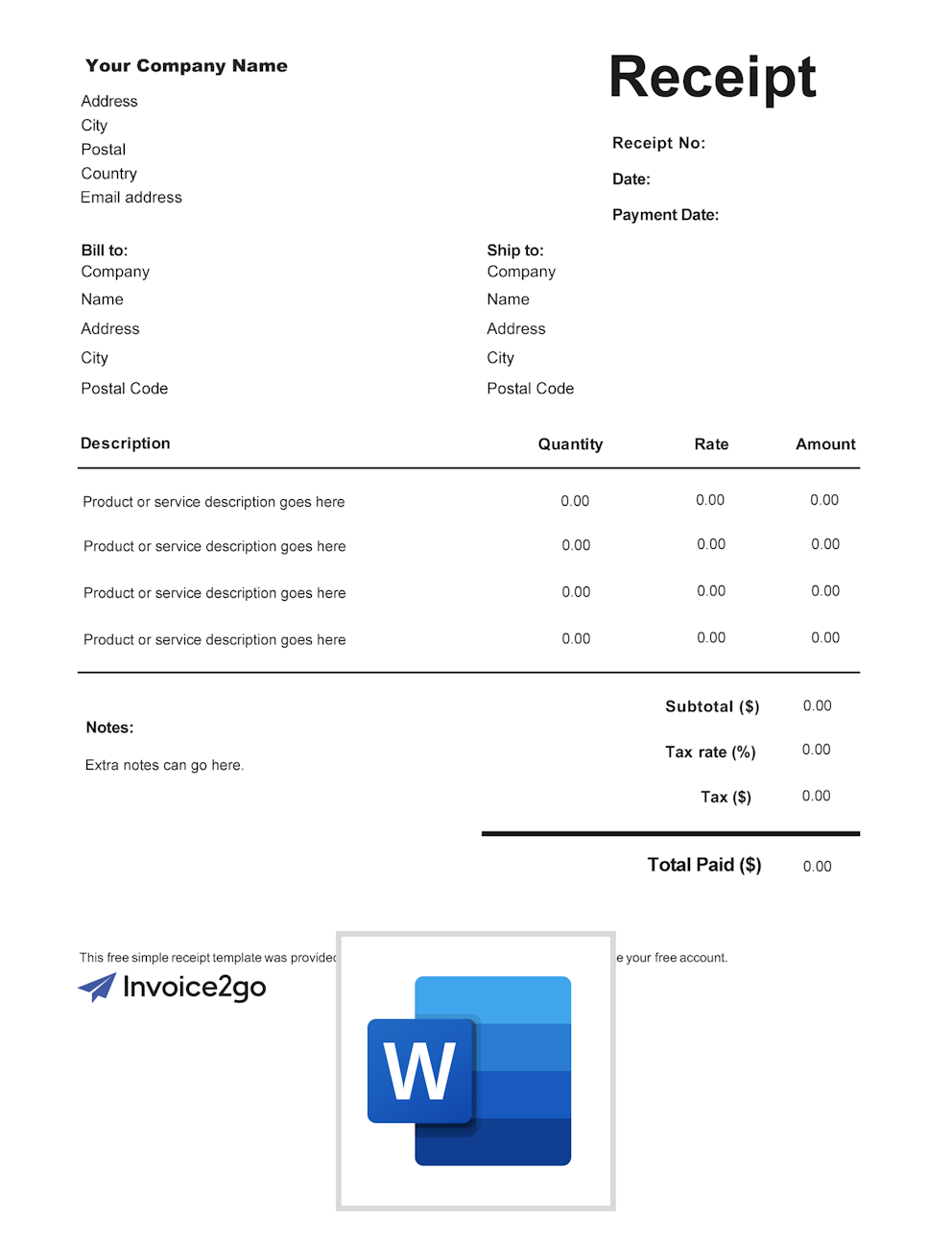 Free Contractor Receipt Templates Invoice2go Free Contractor Receipt Templates Invoice2go