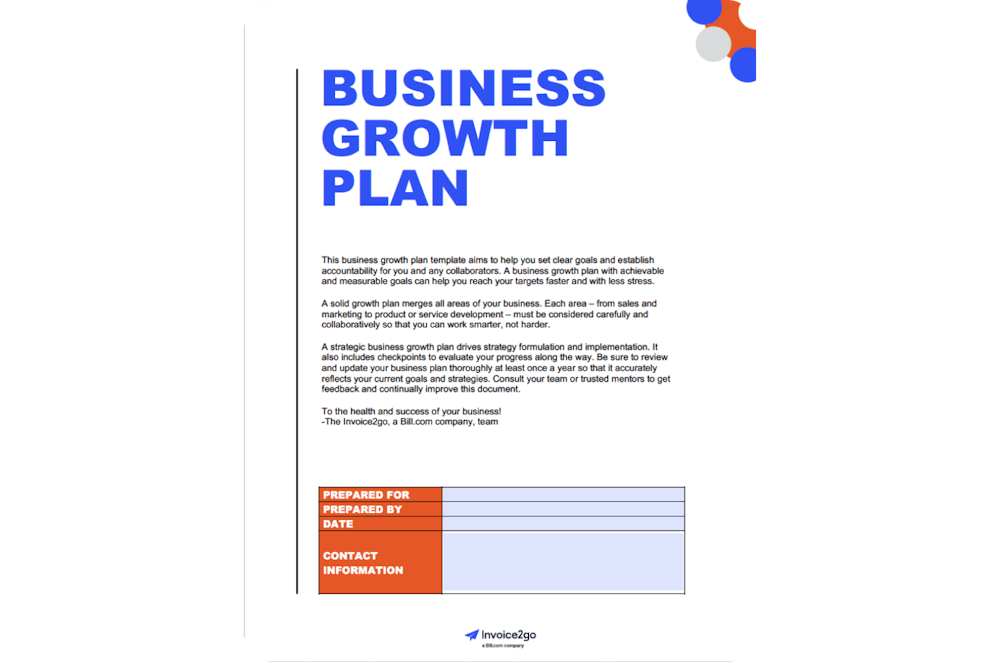 sales growth business plan template