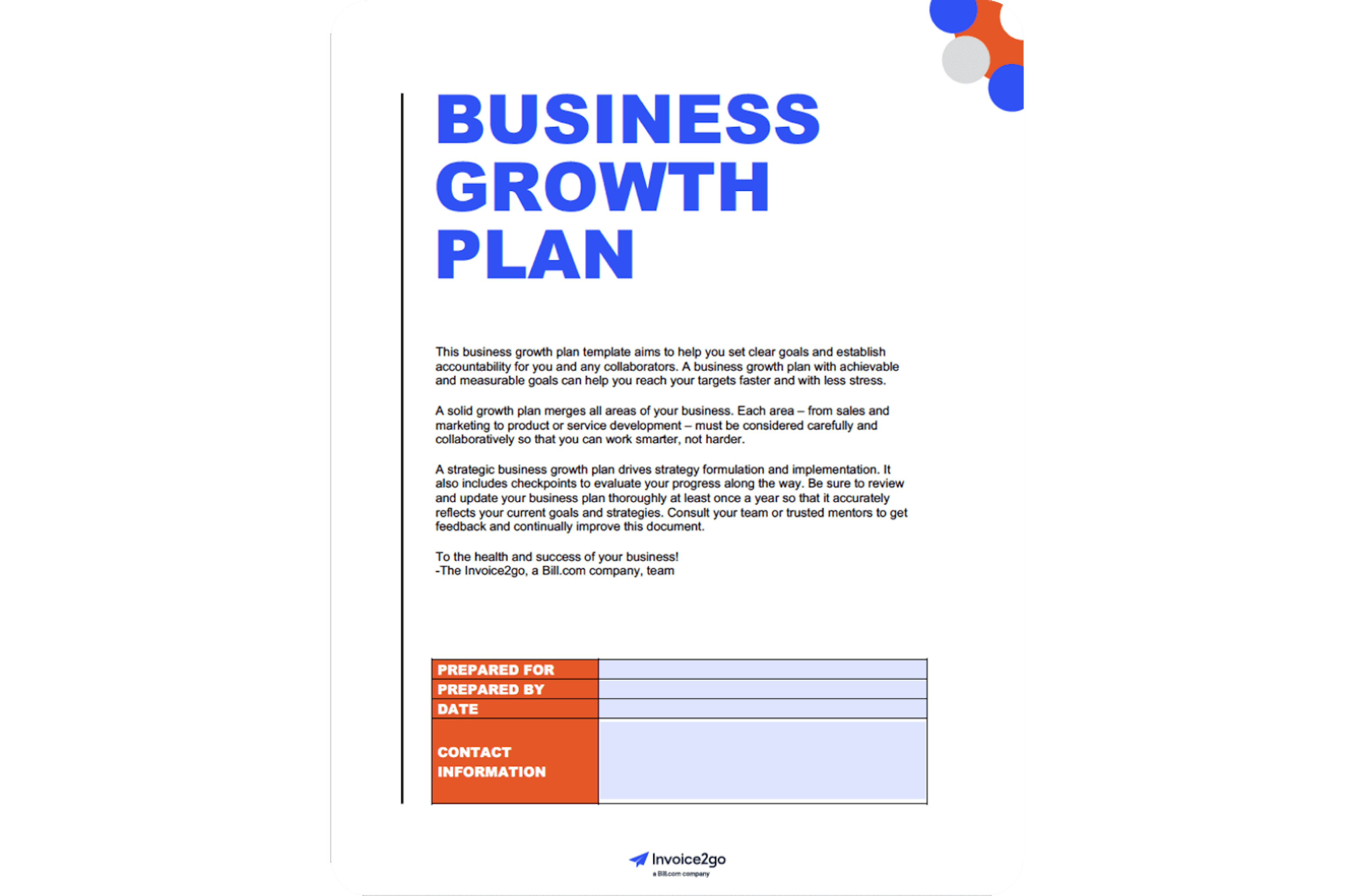 business plan template for growth
