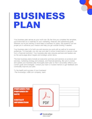 Financial Plan Template For Business Plan