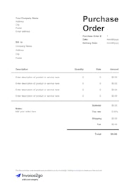 Purchase Order Form Template Zervant 60 OFF